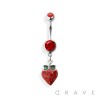 STRAWBERRY 316L SURGICAL STEEL DANGLE NAVEL RING (FRUIT)